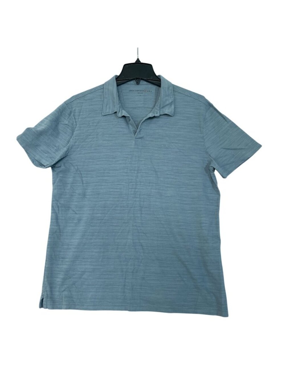 John Varvatos Men's L  Blue Cotton Short Sleeve Slim Fit Polo Shirt F1357